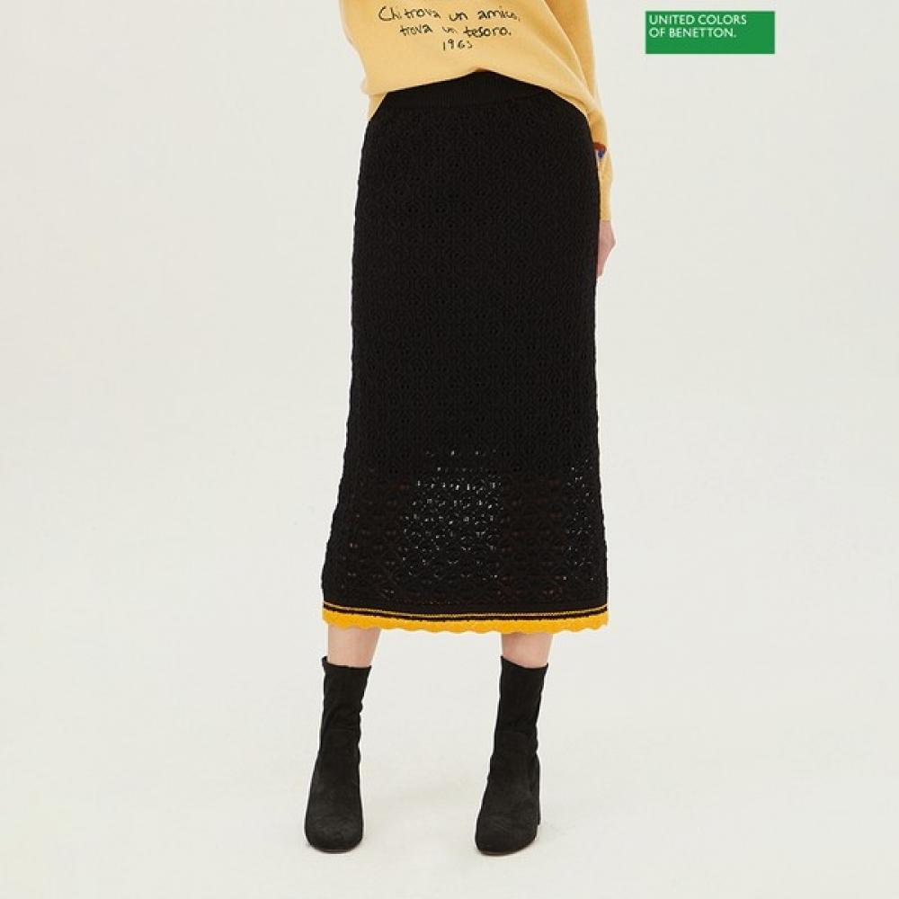 

[Benetton] Benetton H Line Knit Skirt Bask01411 VO_violet/OS