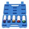 5Pcs Impact Socket Set 15 17 19 21 22mm 6 Point Wheel Nut Socket Set Set for 1 2in Drive