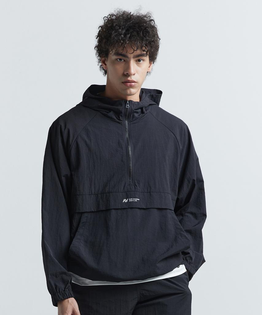 Lazybee Camp Multisports Running Windbreaker Anorak Hooded Zip-Up Jacket Top M Black