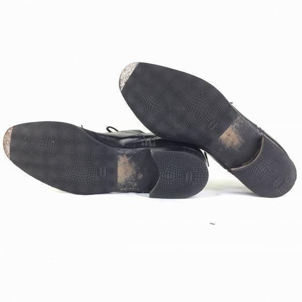 Salvatore Ferragamo Semi Brogue Business Shoes Black Size 10D 27.5-28.0 Men's(USED)