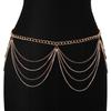 Fashion Versatile Metal Rhinestone Chain Tassel Waist Women's Bikini Decoration Nightclub Rock Body Chain