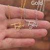 Taylor Digital Swift Signature Stainless Steel Necklace Pendant Letter Fashion