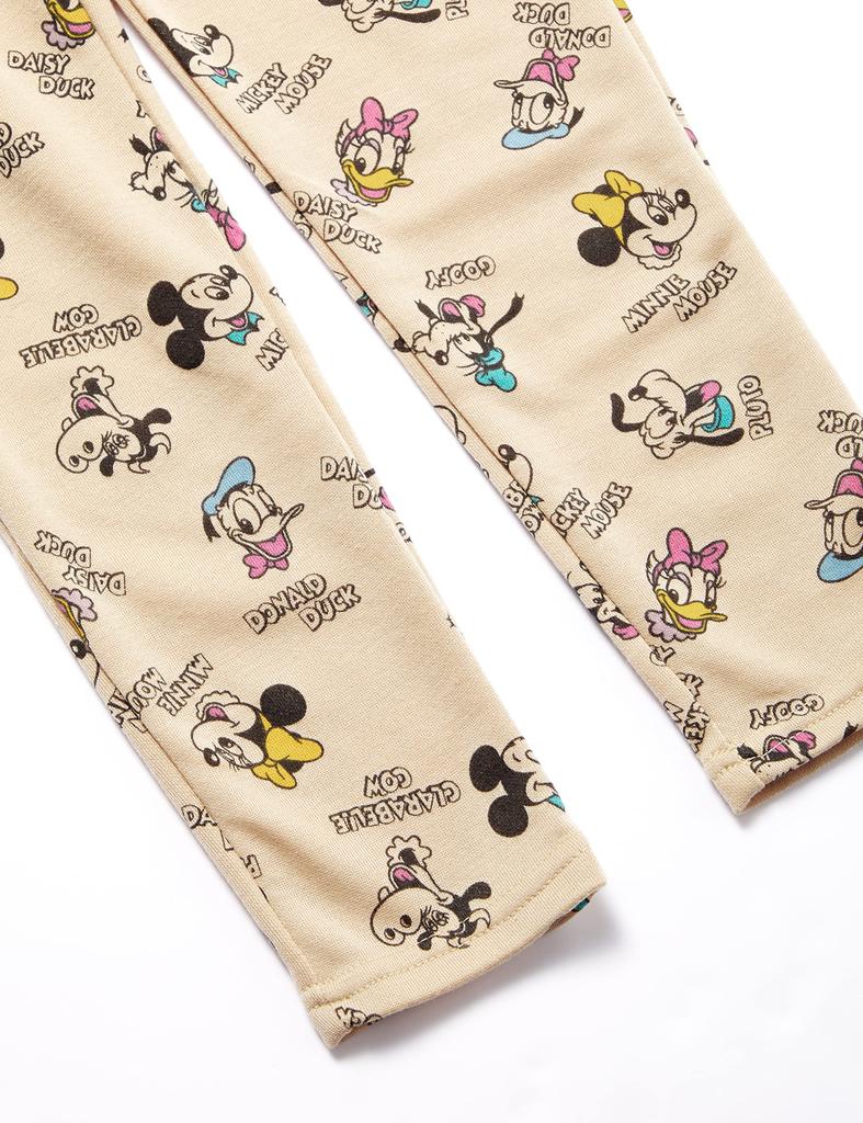 Pyžamová sada pro dlouhé pyžamo, horní a spodní díl, béžová, 110 [Disney] dívčí, kartonová, s rukávem, sada, tričko, 15110800130110