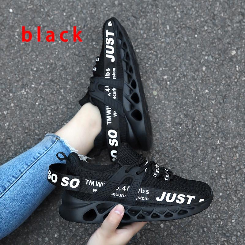 Couple's Fashion Sneakers Breathable Mesh Running Sports Shoes Elastic Casual Shoes Shock Absorption Trainers