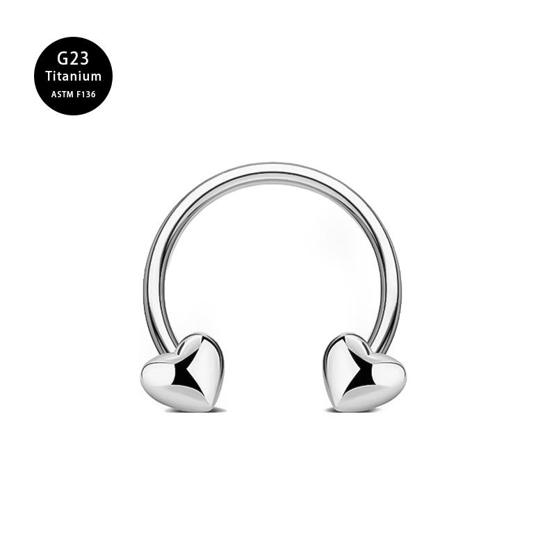 G23 Titanium Star Horseshoe Nose Ring with Honeycomb Pattern - Fashionable Piercing Jewelry