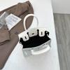 New Fashion High-end Sense Contrasting Platinum Bag Portable Shoulder Crossbody Trendy Women's Bag