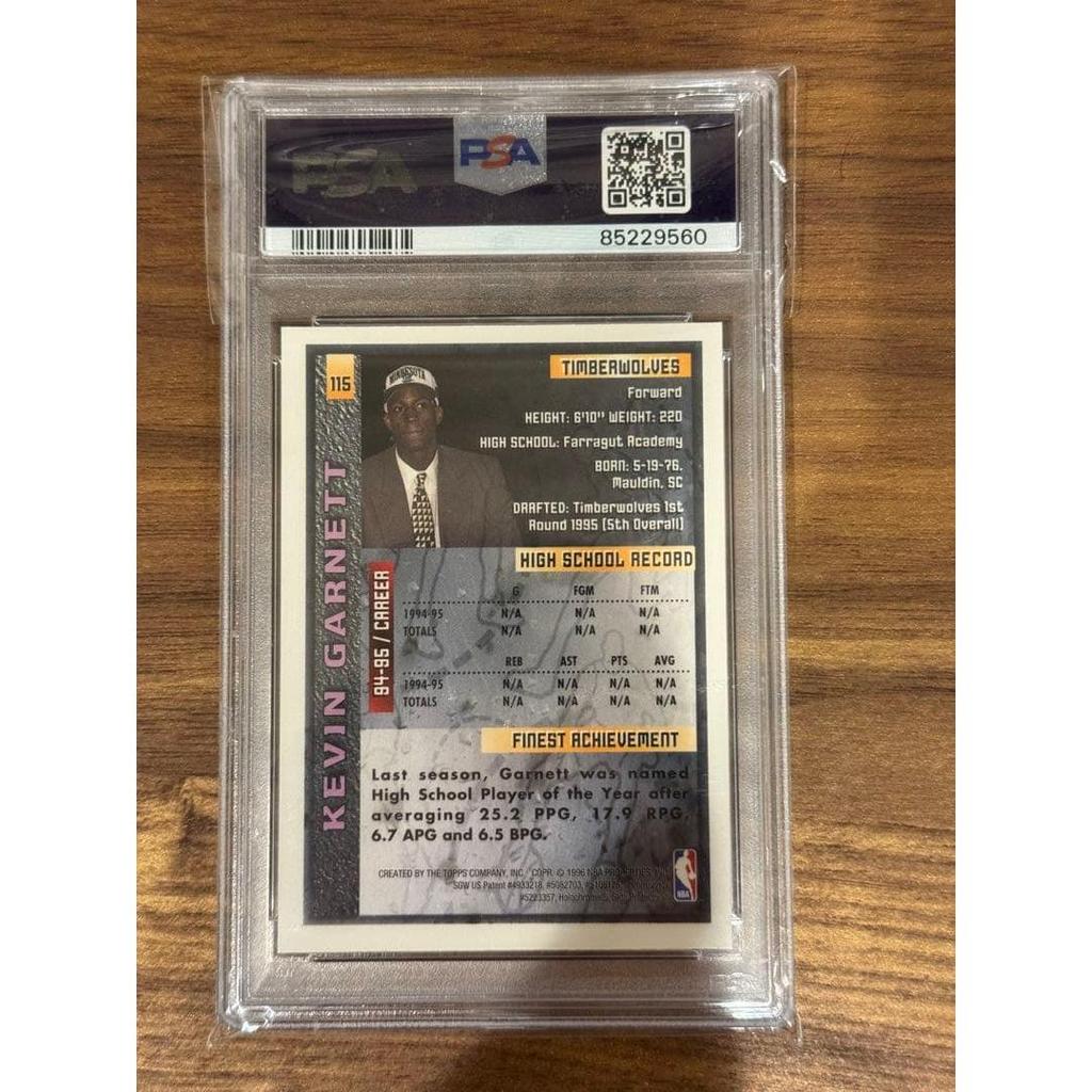 Used Kevin Garnett 1995 Finest PSA 8