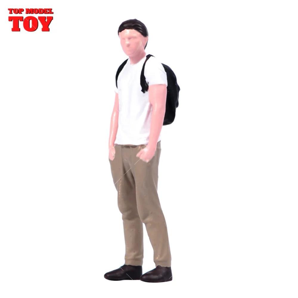 Painted Miniatures 1/64 Scale Beauty Handsome Boy Policeman Girls Male Female Scene Figure Model For Car Vehicles Decorate