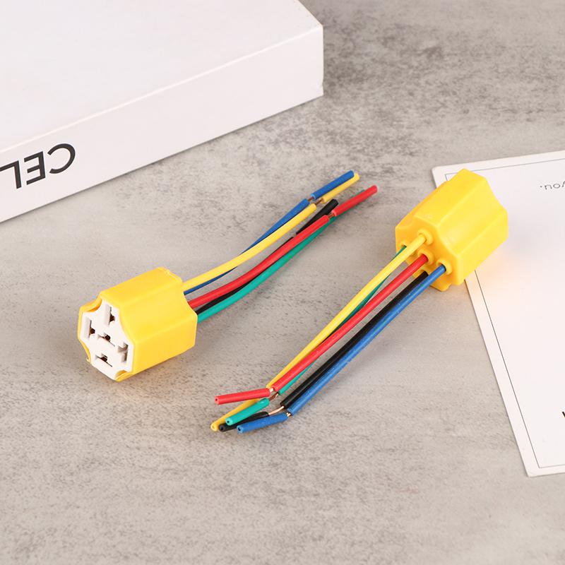 

1Pc Ceramic Car Relay Holder 5 Pins Auto Relay Socket 5 Pin Relay Connector Plug Automobile Relay With Ceramic Socket 3X2.5X2.7