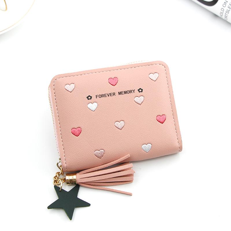 Ladies' Fashion Tassel Zipper Short Wallet & Card Holder with Multi-Card Slots and Coin Purse