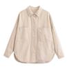 Plus-size Retro Lapel Long Sleeve High-Quality Denim Shirt Jacket for Women