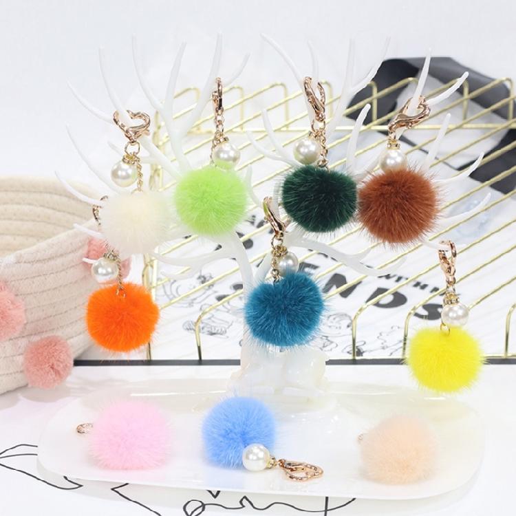 Pom Pom Bag Charm Keychain Plush Toy Pendant Keyring Couple Mobile Phone Decor