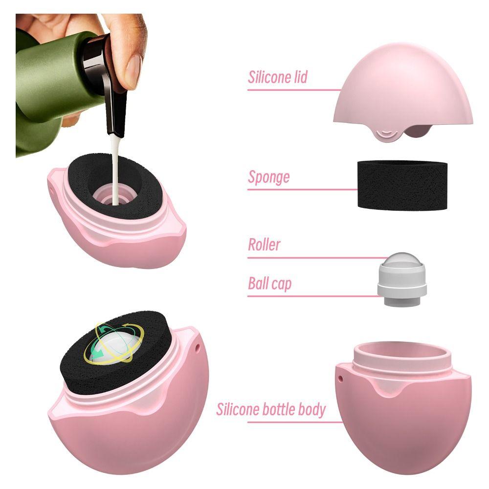 Aplicador Roller de Silicona para Protector Solar Recargable Color de Costura Aplicador de Loción Solar Botellas Ovaladas para Crema Loción Aislante