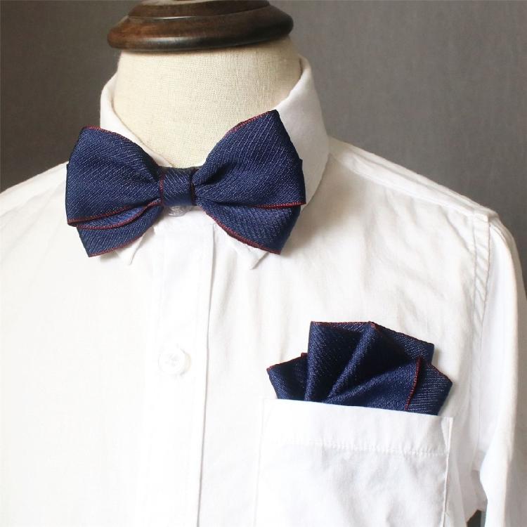 Fashionable Kids Toddlers Adjustable Pre Tied Bowtie and Pocket Square Handkerchief Ensemble for Formal Parties Event