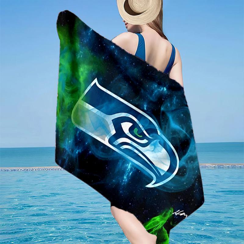 Asciugamano da Spiaggia in Microfibra Spirito di Squadra Seahawks, Leggero e Asciugatura Rapida, per Viaggi Estivi, Essenziale per la Spiaggia, Piscina