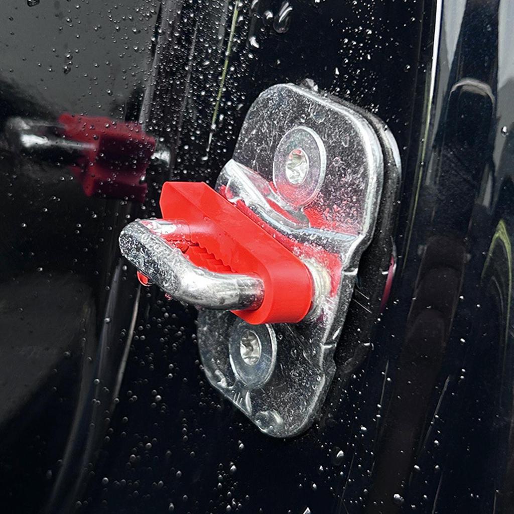 4pcs Car Door Slam Stopper Reduce Noise Secure Fit Silicone Door Latch Protective Cover Buffer Cushion Auto Door Anti-Shock Pad