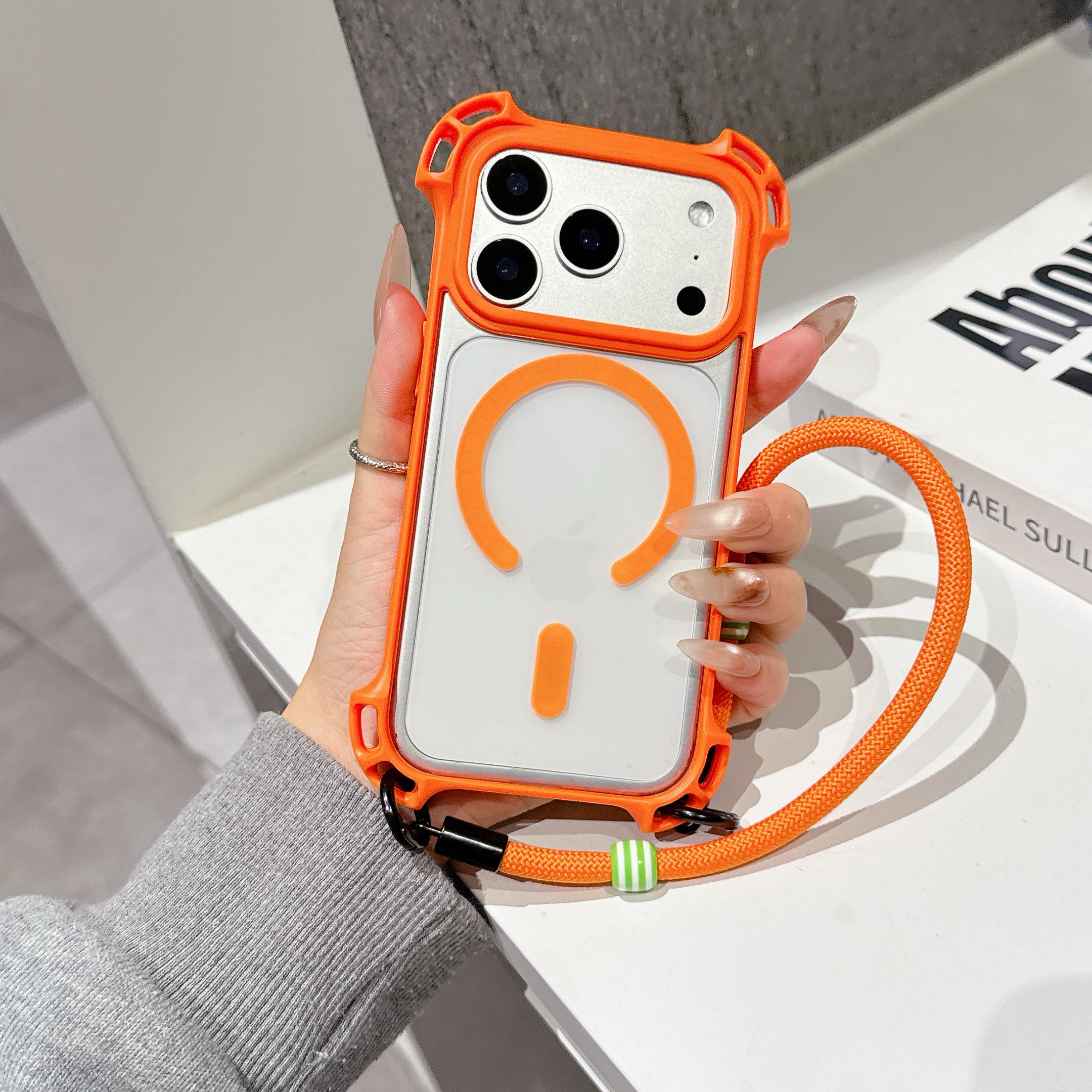 

Four-Corner Anti-Drop Phone Lanyard Case Suitable For Iphone 17 Pro Max Magnetic 16 Plus Wrist Short Lanyard 15 14 13 Pro Air iPhone 16 Pro