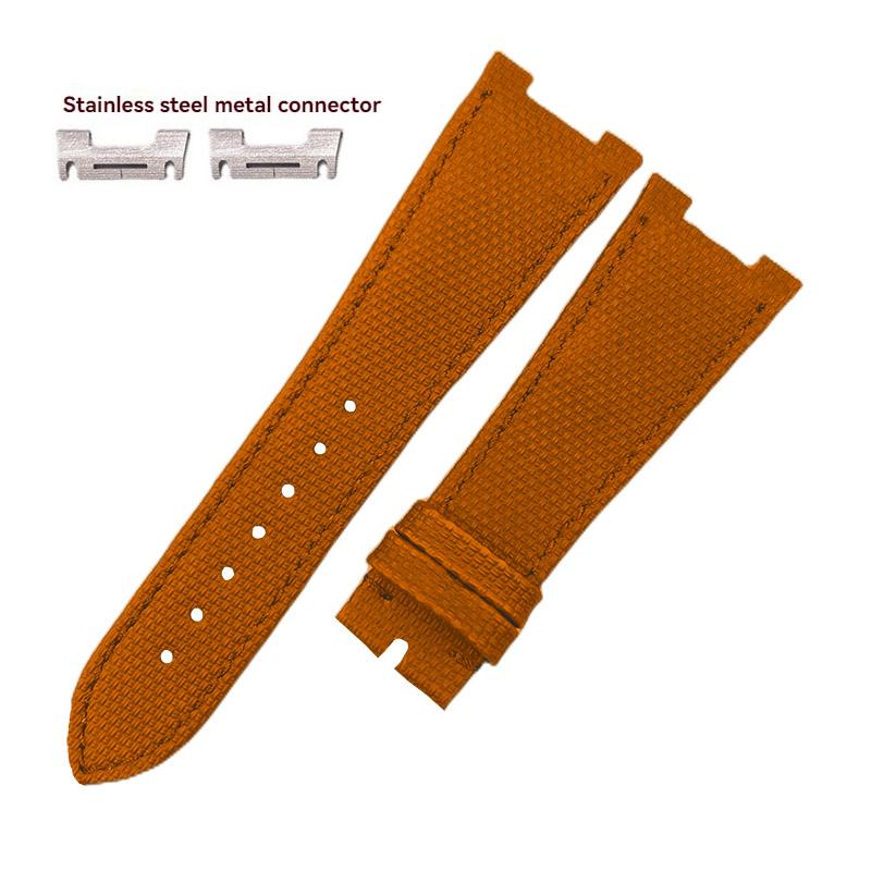 

For Patek Philippe Nautilus Rubber Bracelet Steel PP End Link FKM Rubber Wristband 5712 5711 Metal Connector Watchband Men Women 25x13mm&rose gold buckle коричневий