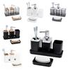 5pcs/set Non Slip Countertop Hands Soap Bottle Toothbrush Holder Bathroom Organizer Set  for Hotel