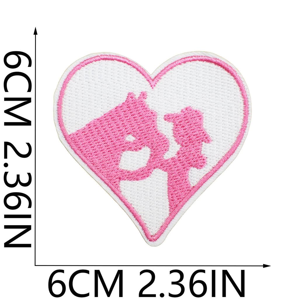 Pink Girl Embroidery Cloth Sticker Western Denim Series Patch Sticker Western Regions Desert Fire Computer Embroidery Label Ironing