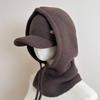 Scarf neck cover integrated versatile thickened autumn and winter fake collar hat women's ear protectors knitted hat hooded collar wool hat