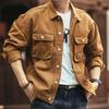 Ge Lan Lu Men's Vintage American Style Heavyweight Denim Jacket for Spring & Autumn - Loose Fit Hunting Workwear.