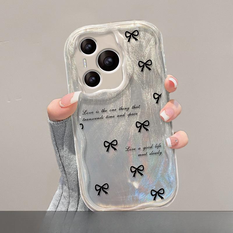 

Подходит для чехла для мобильного телефона Huawei P70pro Vivos17 во весь экран черный кронштейн-бант Oppo силикон Xiaomi 14/13 Redmi Note 9 Pro