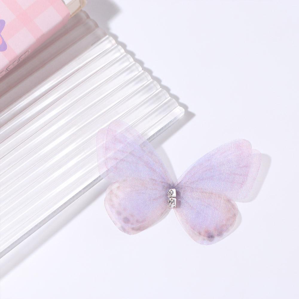 20PCS 3D Gauze Butterfly Applique Rhinestone Cloth Applique Mesh Butterfly Patches  Handicraft