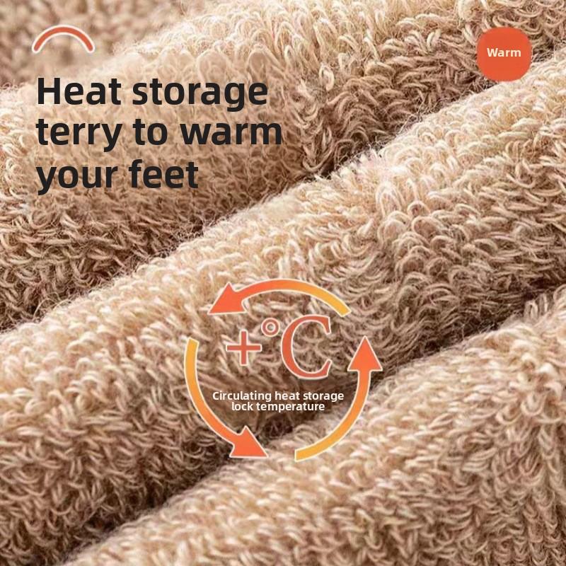 5 Pairs of Women's Autumn and Winter Padded and Thickened Warm Loop Mid Calf Socks