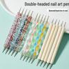 Set de 5 Piese Instrumente pentru Artă pe Unghii și Ceramică, cu Mânere din Lemn Masiv: Pixuri pentru Embosare și Punctare cu Instrument pentru Linia de Presare a Hârtiei de Rulat.