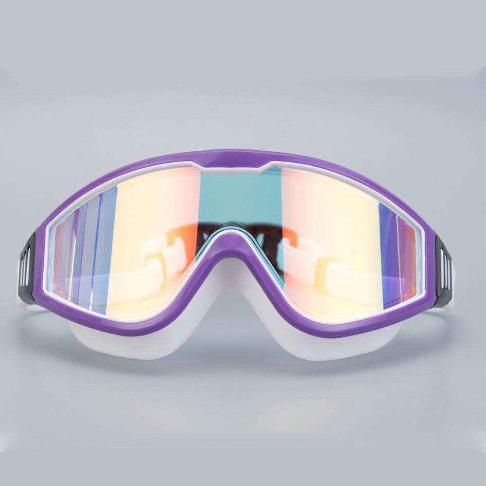 Large frame swimming goggles silicone coated swimming goggles adult swimming glasses