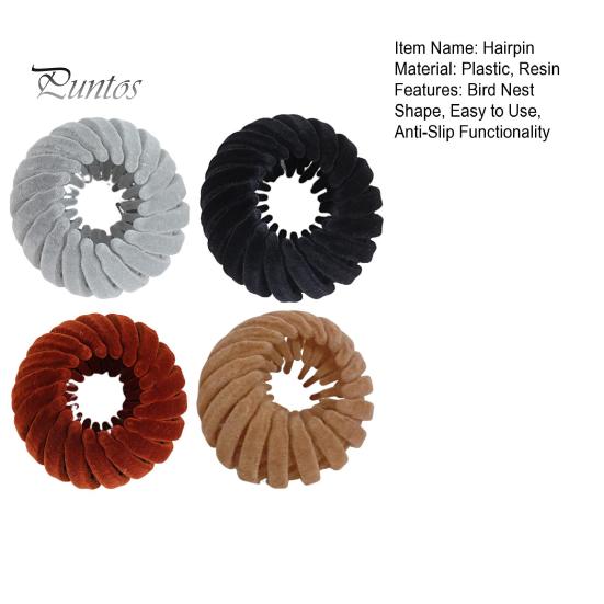 4Pcs Retractable Ponytail Hairpin Bird Nest Shape Hair Clip Women Ponytail Holder Hair Bun Maker Hair Accessories