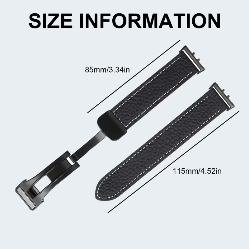 Wygodny sportowy pasek zamienny Miękki skórzany pasek z bezpiecznym kolorowym zapięciem Skórzana bransoleta do zegarka dla Fit 3