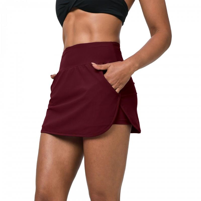 High-Waisted Quick-Dry Tennis Skirt Women Running Yoga Fitness Sporty Short With Built-in Shorts