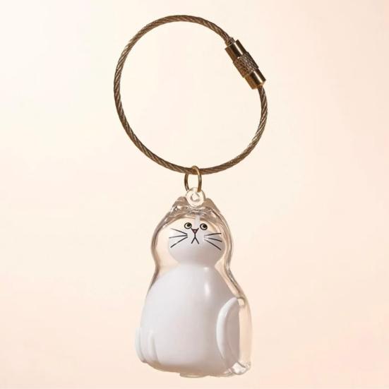 3Pcs Cat Hair Storage Box Keychain Transparent Acrylic Dog Hair Memorial Bottle Pet Hair Collector Container Key Ring Pet Owner Keepsake Gift