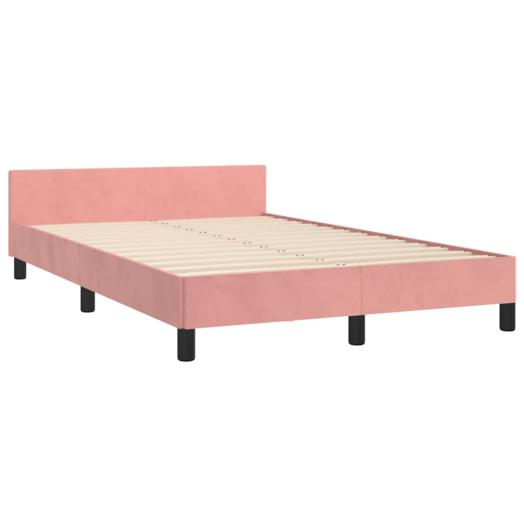 Bed Frame without Mattress Pink 120 x 190 cm Velvet