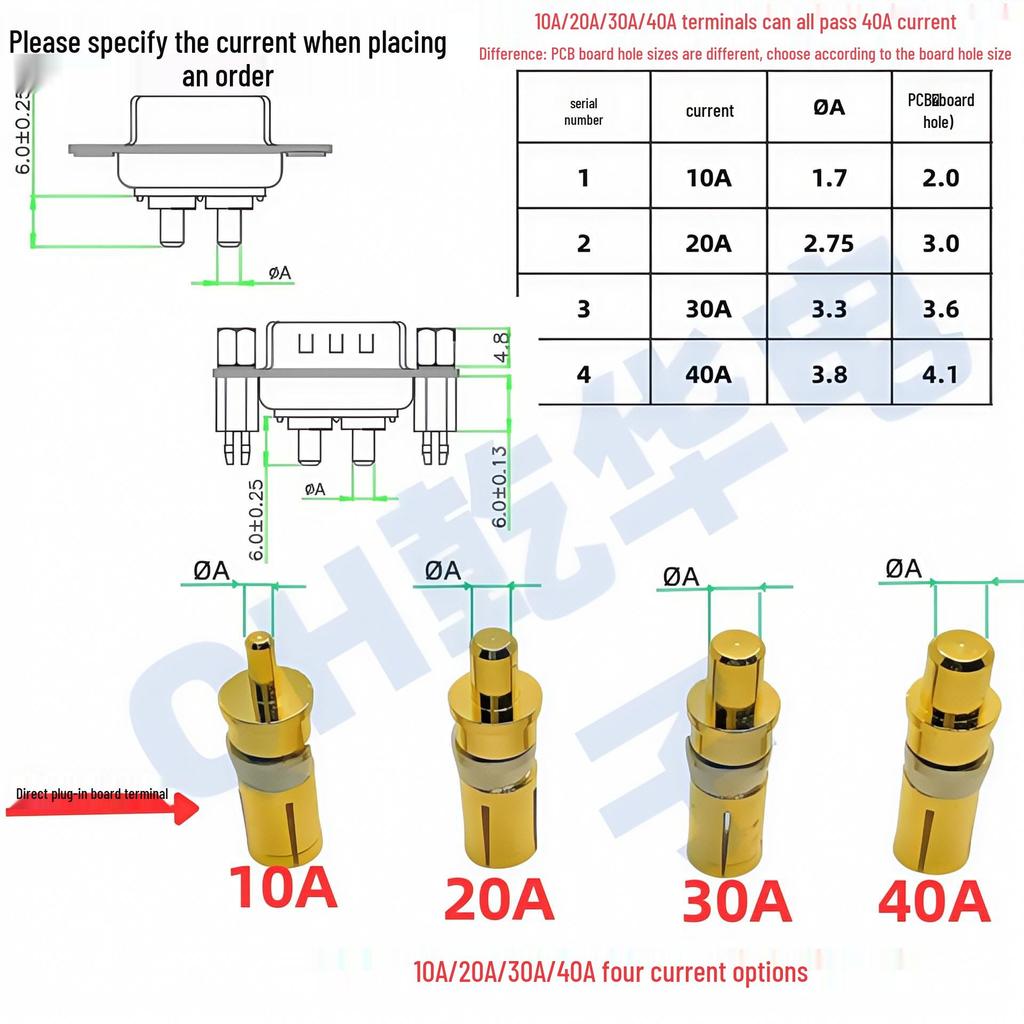11W1 Male-Female Gold-Plated Solder Plug: High Current, 180° Straight Pin Connector
