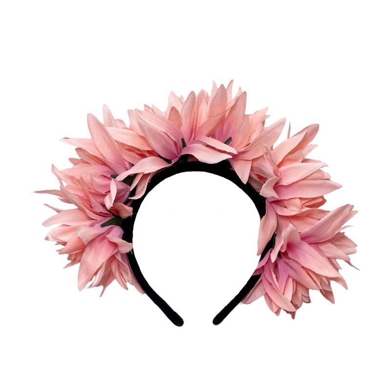 

New simulation chrysanthemum headband party party headband scenic performance dress up headgear розовый