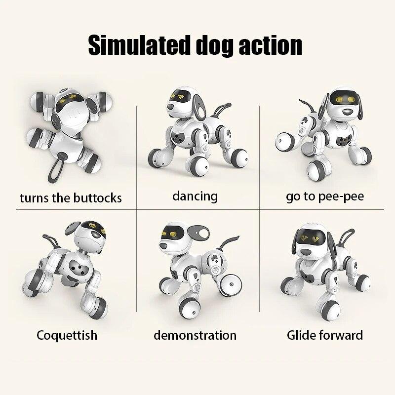 2024 Nová dětská vzdělávací hračka RC robot Elektrický chytrý mazlíček pes LED světlo Snímání gest Dialog Zpěv Tančící robot Pet Pes