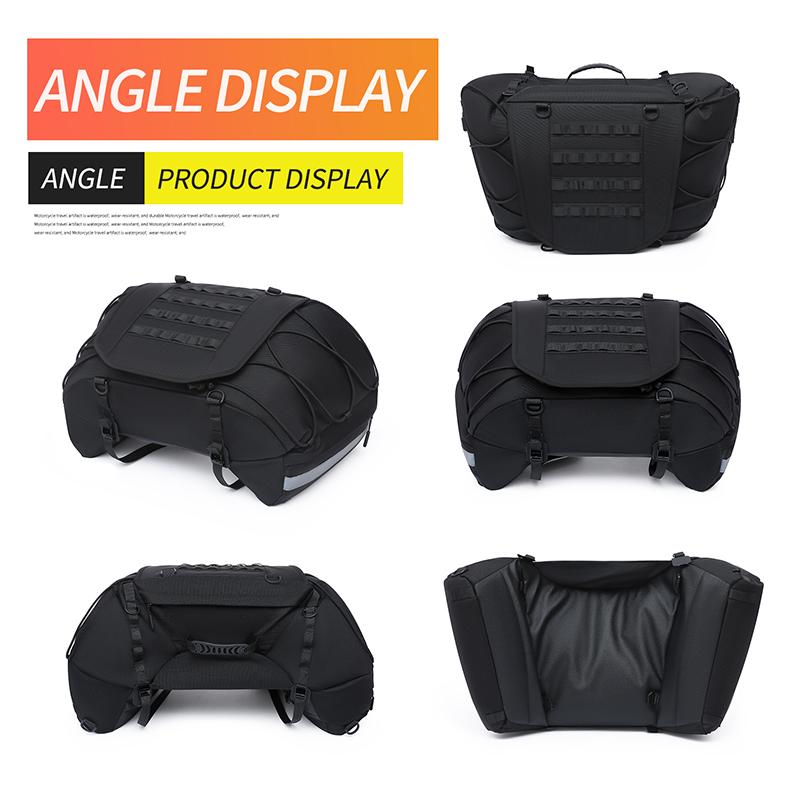 56-75L Motorcycle Waterproof Tail Bag Travel Outdoor Dry Luggage Roll Pack Bag Motorbike Luggage Backpack Motorcycle Seat Bag