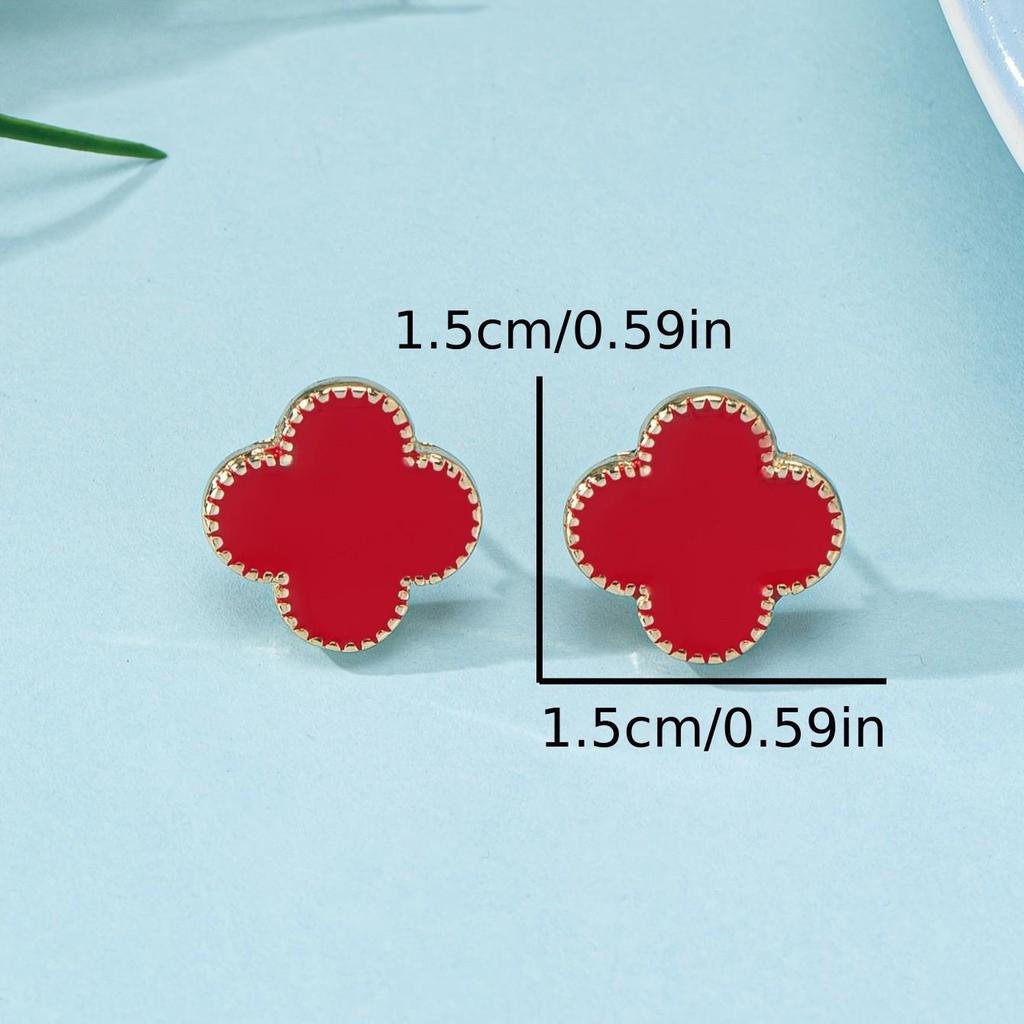 Europäischer & Amerikanischer Luxus Vielseitige High-End Ohrringe mit vierblättrigem Kleeblatt