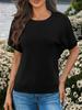 Maglione da Donna Leggero a Manica Corta in Maglia Girocollo Top Pullover Estivo