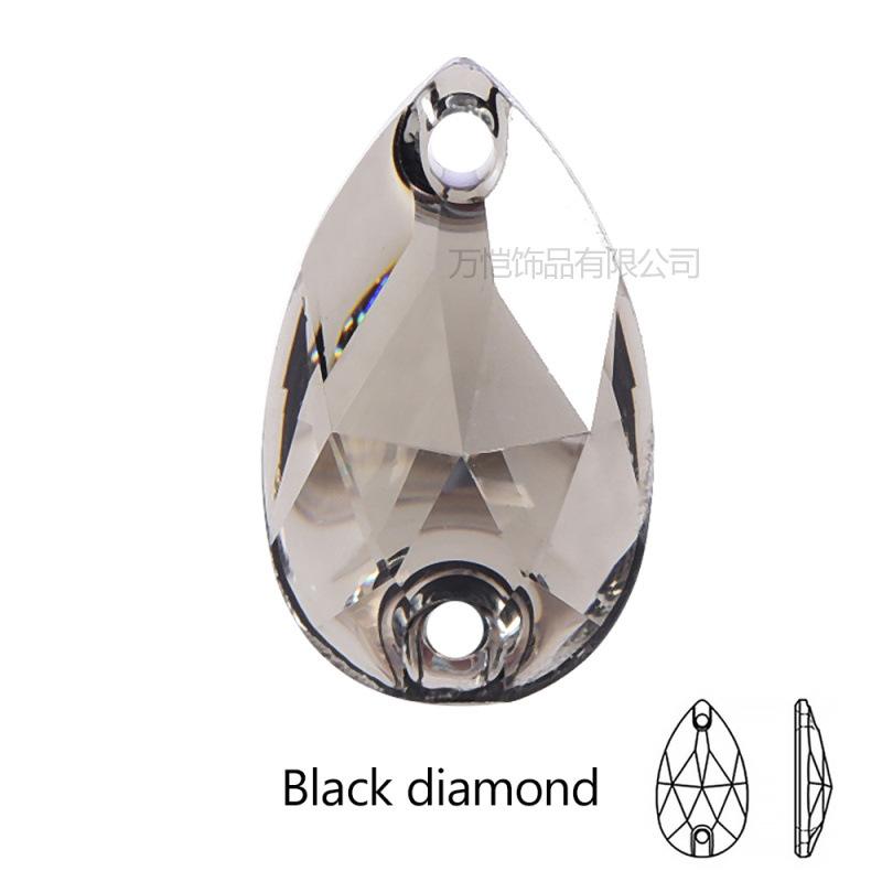Resin Water Drop Flat Bottom Hand Sewn Drill, Silver Plated Bottom Double Hole Hand Sewn Flat Buckle Diy Clothing Luggage Accessories