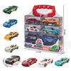 (Boxed) 1/64 Alloy Cars + Storage Box Mini Toy Set (includes 12 Cars + Layered Storage Box) Die-cast Metal, Boy's Toy, Sliding M