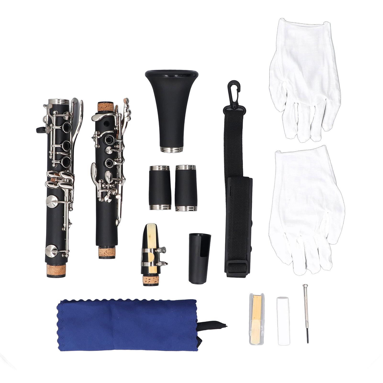 Профессиональный кларнет B♭ из инженерного пластика, 17 клапанов, кларнет B-dur, инструмент для занятий