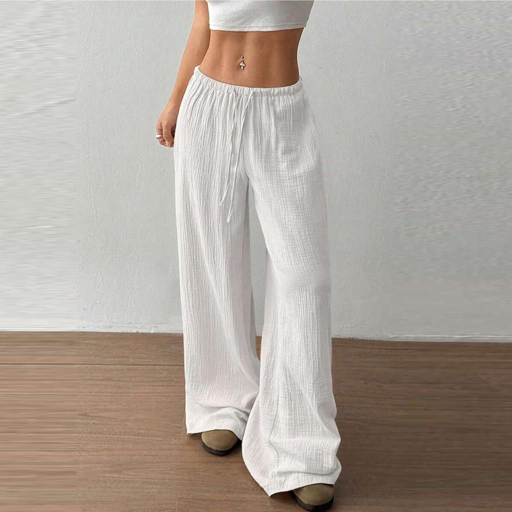 Women's Pants Fashion Casual Pants Solid Color Drawstring Pants