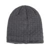 Men Knitted Hat Winter Beanie Cap Slouchy Cold Resistant Solid Color Warm High Elastic Thick Plush Soft Anti-slip Decorative Men Outdoor Cycling