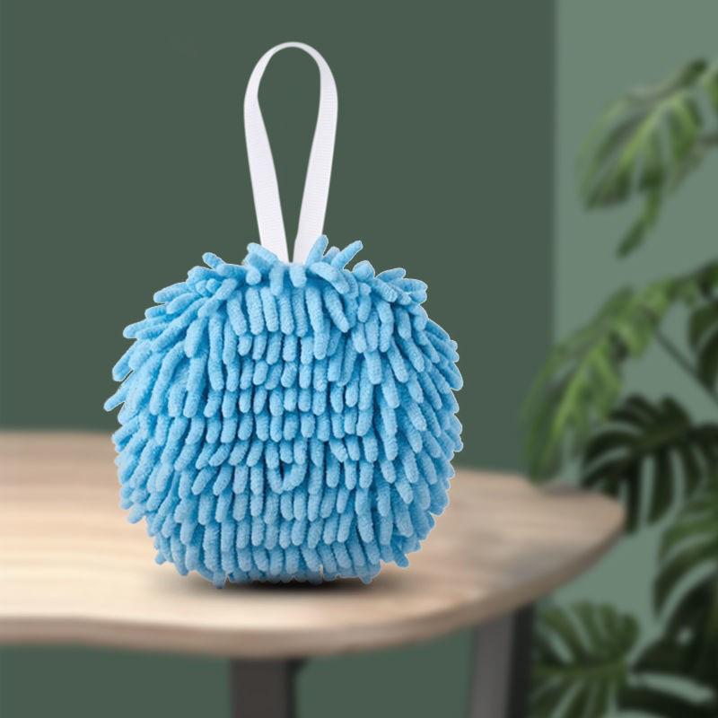 

1 шт. Простой стиль Шениль Ручное полотенце Супервпитывающее Быстросохнущее Салфетка Волокно Шар Кухня Ванная комната Подвесное полотенце Милая Салфетка Губка синий