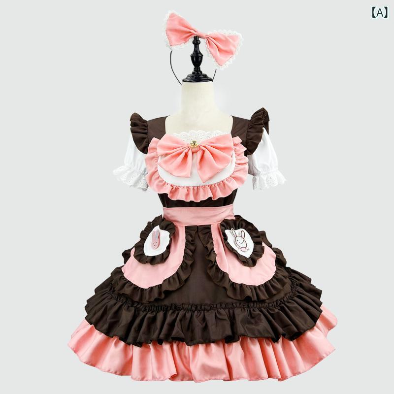 CosplayLadiesBunny Ear HeadbandMaid OutfitLolita StyleCuteTwo-DimensionalGirlCostumeSweet LolitaEventHalloweenParty