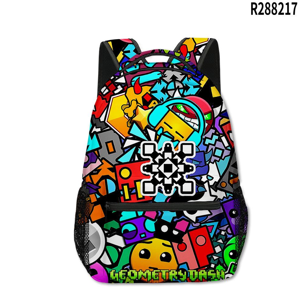Klassieke Populaire Nieuwigheid Geometry Dash student Schooltas Notitieboek Rugzakken 3D Print Oxford Waterdicht Jongens/Meisjes Reisrugzakken